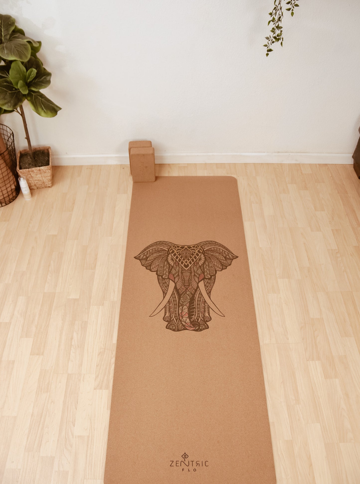 Elephant Cork Yoga Mat Set